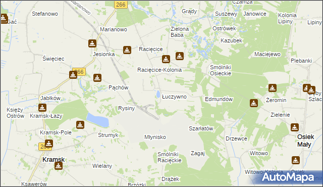 mapa Łuczywno, Łuczywno na mapie Targeo