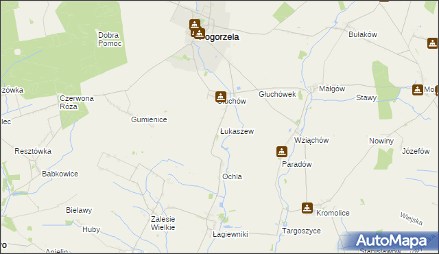 mapa Łukaszew, Łukaszew na mapie Targeo