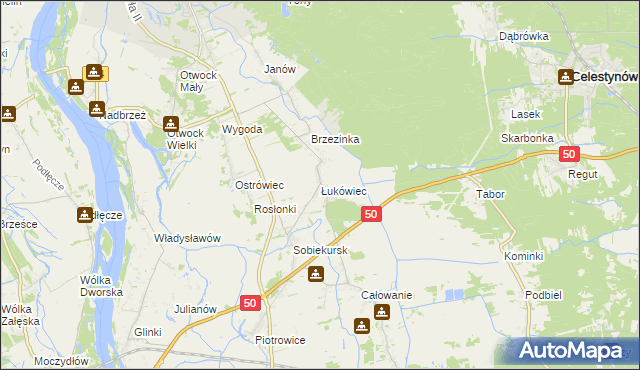 mapa Łukówiec gmina Karczew, Łukówiec gmina Karczew na mapie Targeo