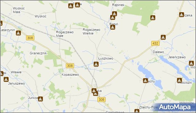 mapa Łuszkowo, Łuszkowo na mapie Targeo