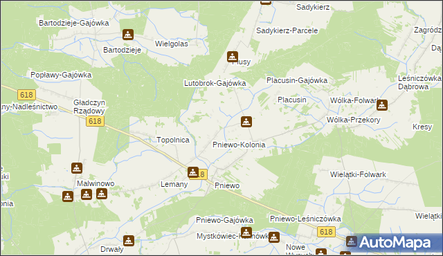 mapa Lutobrok-Folwark, Lutobrok-Folwark na mapie Targeo