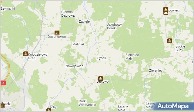 mapa Łysak, Łysak na mapie Targeo