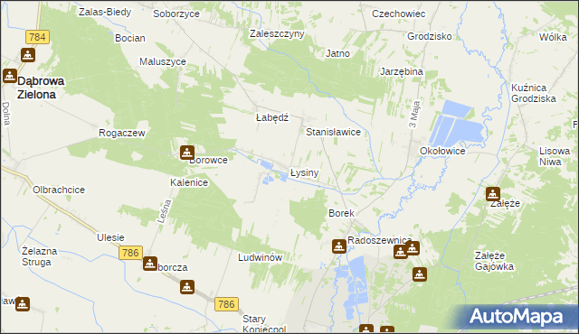 mapa Łysiny gmina Koniecpol, Łysiny gmina Koniecpol na mapie Targeo