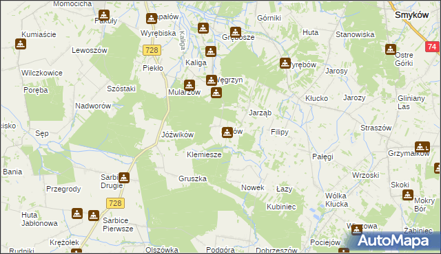 mapa Łysów gmina Radoszyce, Łysów gmina Radoszyce na mapie Targeo