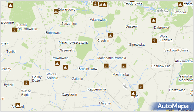 mapa Machnatka-Parcela, Machnatka-Parcela na mapie Targeo