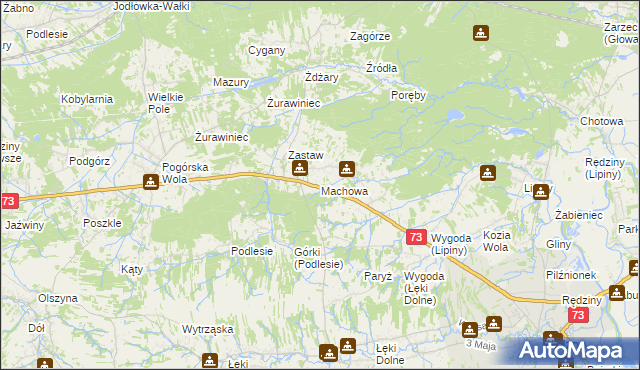 mapa Machowa, Machowa na mapie Targeo