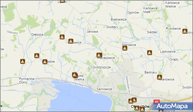 mapa Maciejowice gmina Otmuchów, Maciejowice gmina Otmuchów na mapie Targeo