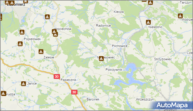 mapa Maciejowiec, Maciejowiec na mapie Targeo