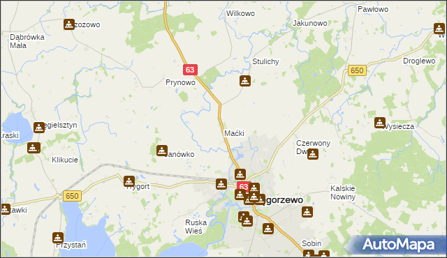 mapa Maćki, Maćki na mapie Targeo
