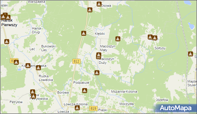 mapa Macoszyn Duży, Macoszyn Duży na mapie Targeo