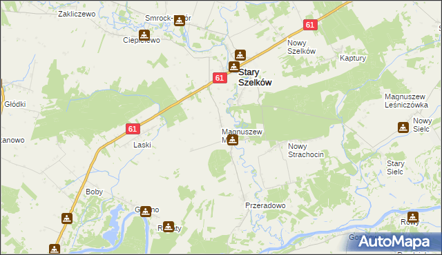 mapa Magnuszew Mały, Magnuszew Mały na mapie Targeo