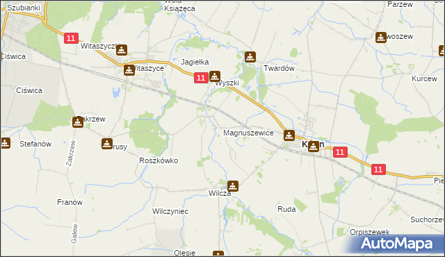 mapa Magnuszewice, Magnuszewice na mapie Targeo