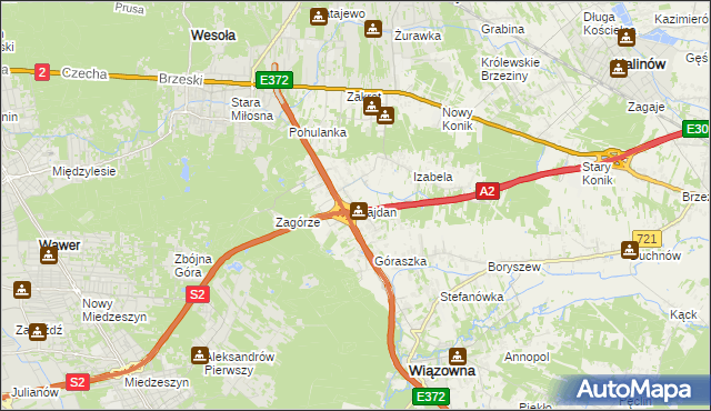 mapa Majdan gmina Wiązowna, Majdan gmina Wiązowna na mapie Targeo