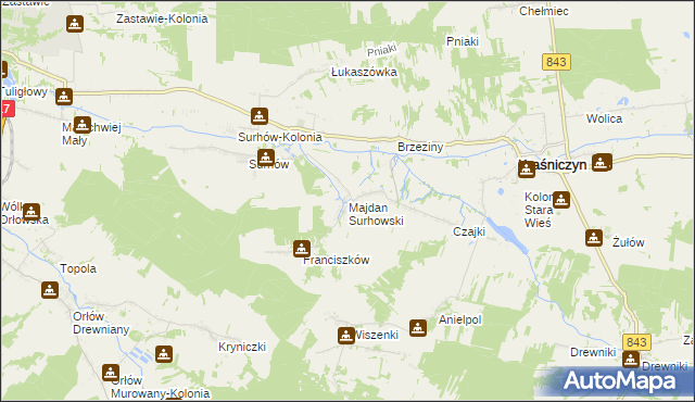 mapa Majdan Surhowski, Majdan Surhowski na mapie Targeo