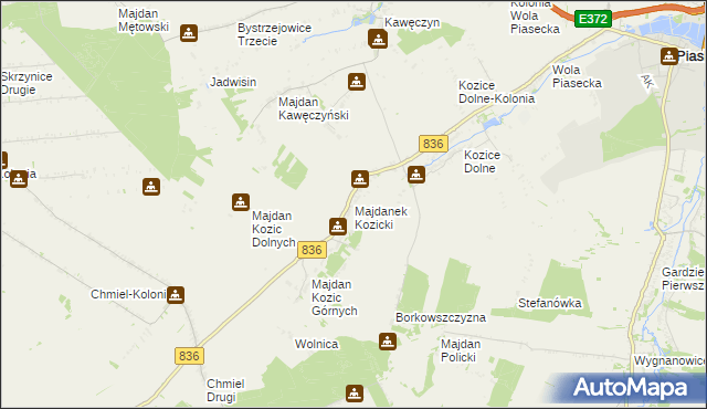 mapa Majdanek Kozicki, Majdanek Kozicki na mapie Targeo