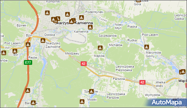mapa Majków, Majków na mapie Targeo