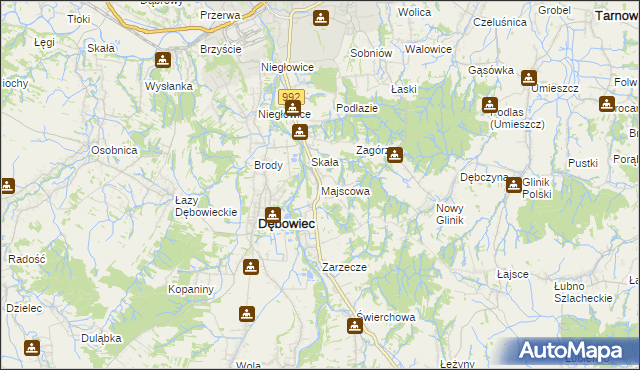 mapa Majscowa, Majscowa na mapie Targeo