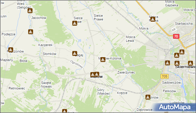 mapa Maków-Kolonia, Maków-Kolonia na mapie Targeo