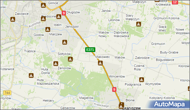 mapa Makowiec, Makowiec na mapie Targeo