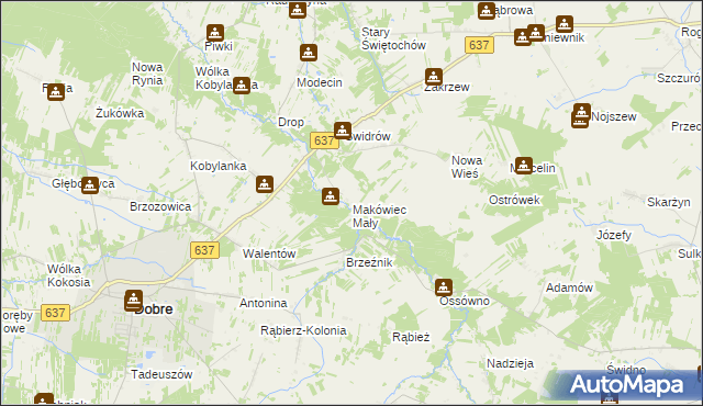 mapa Makówiec Mały, Makówiec Mały na mapie Targeo
