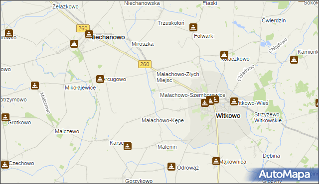 mapa Małachowo-Szemborowice, Małachowo-Szemborowice na mapie Targeo