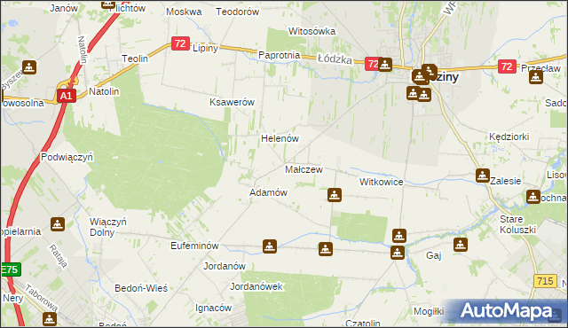 mapa Małczew, Małczew na mapie Targeo