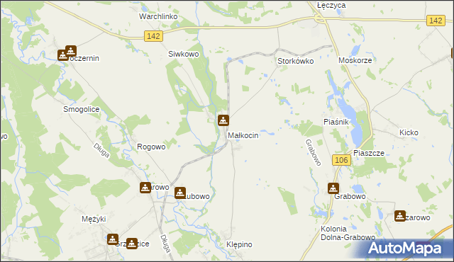 mapa Małkocin, Małkocin na mapie Targeo