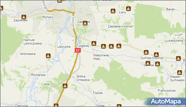 mapa Małochwiej Mały, Małochwiej Mały na mapie Targeo