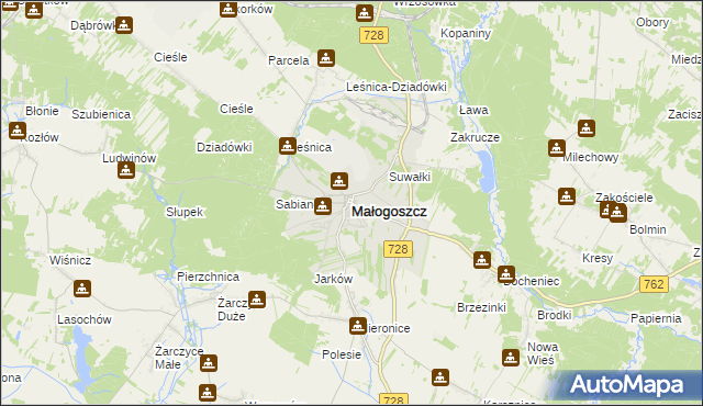 mapa Małogoszcz, Małogoszcz na mapie Targeo