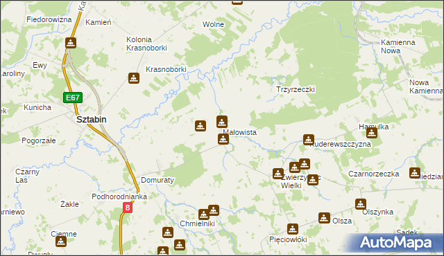 mapa Małowista, Małowista na mapie Targeo
