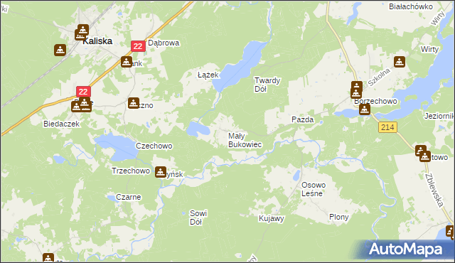 mapa Mały Bukowiec, Mały Bukowiec na mapie Targeo