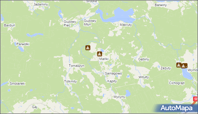mapa Mańki, Mańki na mapie Targeo