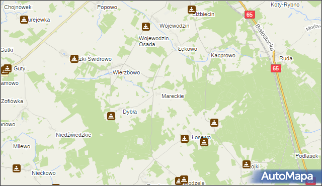 mapa Mareckie, Mareckie na mapie Targeo