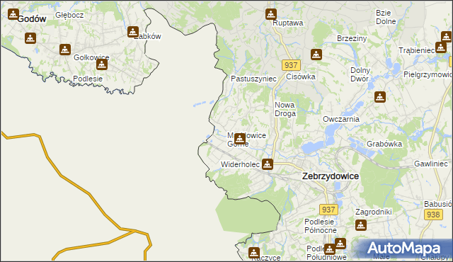 mapa Marklowice Górne, Marklowice Górne na mapie Targeo