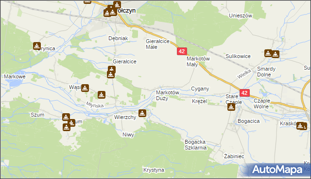 mapa Markotów Duży, Markotów Duży na mapie Targeo