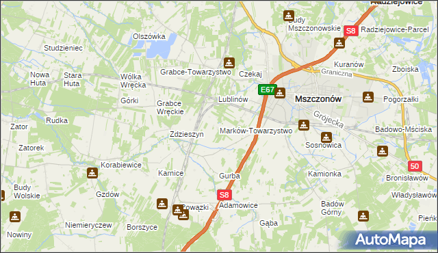 mapa Marków-Towarzystwo, Marków-Towarzystwo na mapie Targeo