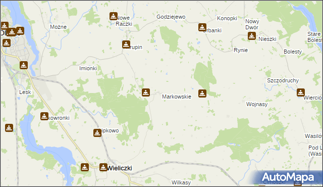 mapa Markowskie, Markowskie na mapie Targeo