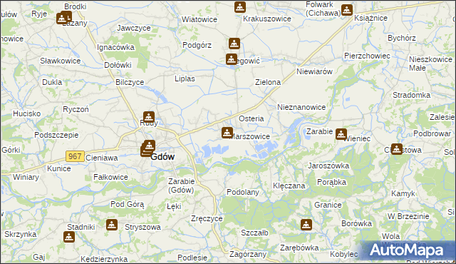 mapa Marszowice gmina Gdów, Marszowice gmina Gdów na mapie Targeo