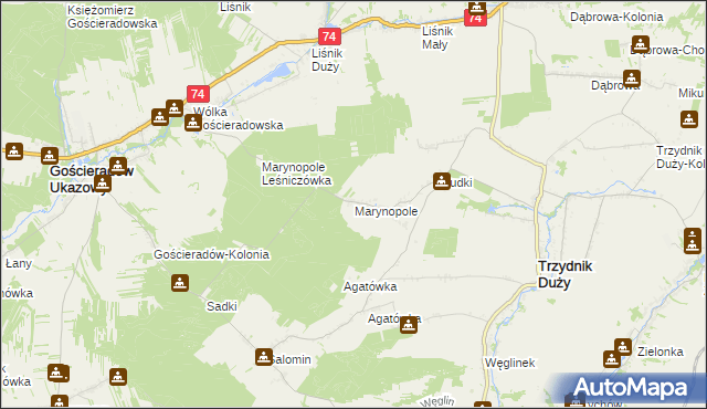mapa Marynopole, Marynopole na mapie Targeo