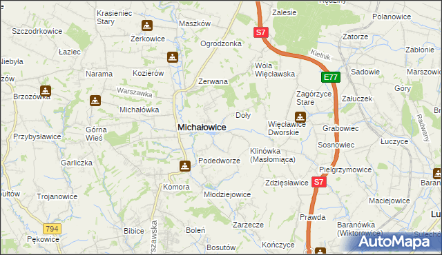 mapa Masłomiąca, Masłomiąca na mapie Targeo