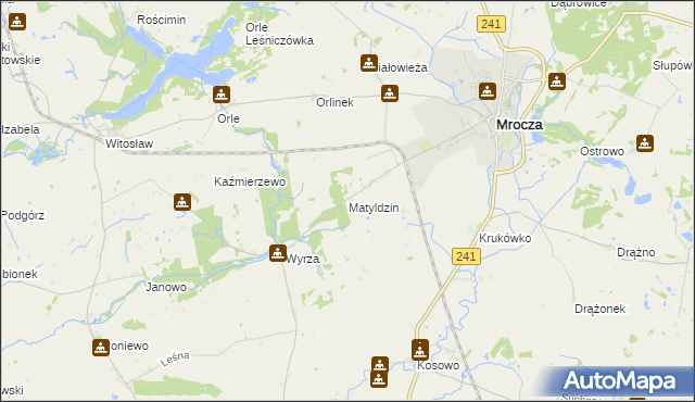mapa Matyldzin gmina Mrocza, Matyldzin gmina Mrocza na mapie Targeo