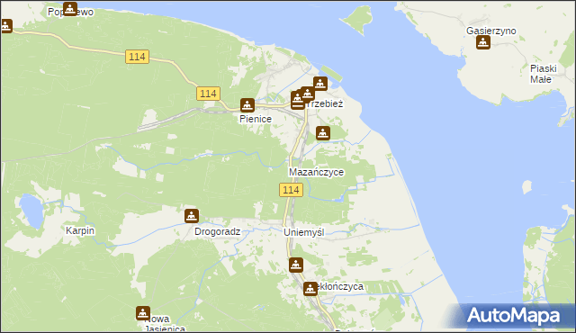 mapa Mazańczyce, Mazańczyce na mapie Targeo