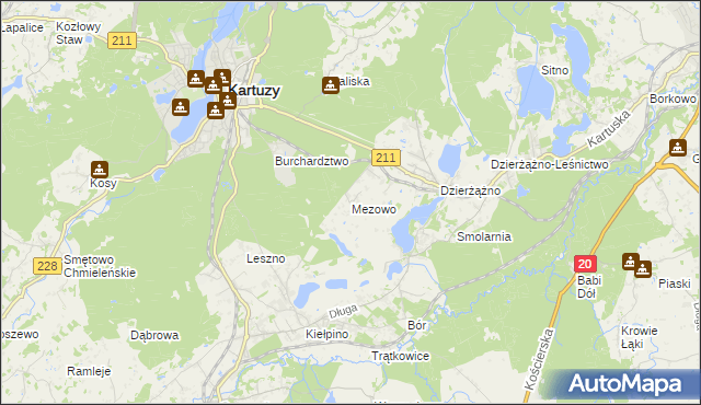 mapa Mezowo, Mezowo na mapie Targeo