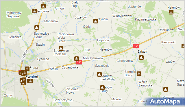 mapa Michalin gmina Zwoleń, Michalin gmina Zwoleń na mapie Targeo