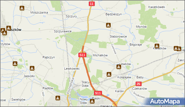 mapa Michałków, Michałków na mapie Targeo