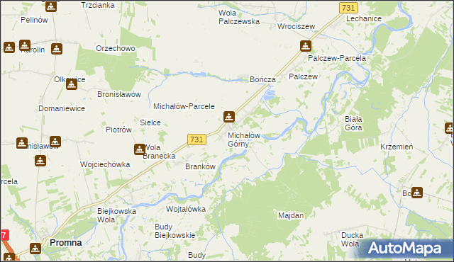 mapa Michałów Górny, Michałów Górny na mapie Targeo