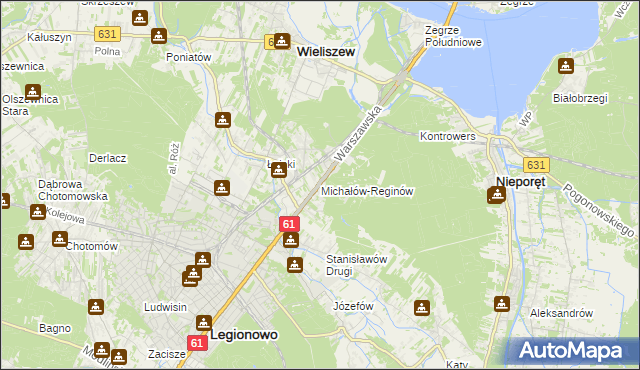 mapa Michałów-Reginów, Michałów-Reginów na mapie Targeo