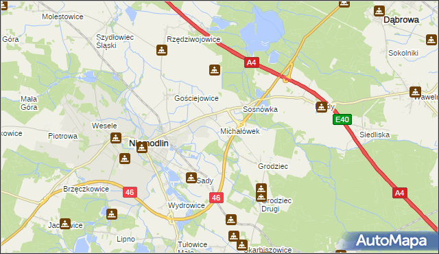 mapa Michałówek gmina Niemodlin, Michałówek gmina Niemodlin na mapie Targeo