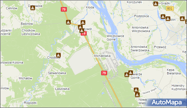 mapa Michałówka gmina Kozienice, Michałówka gmina Kozienice na mapie Targeo