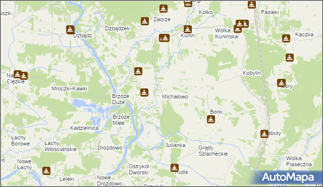 mapa Michałowo gmina Goworowo, Michałowo gmina Goworowo na mapie Targeo